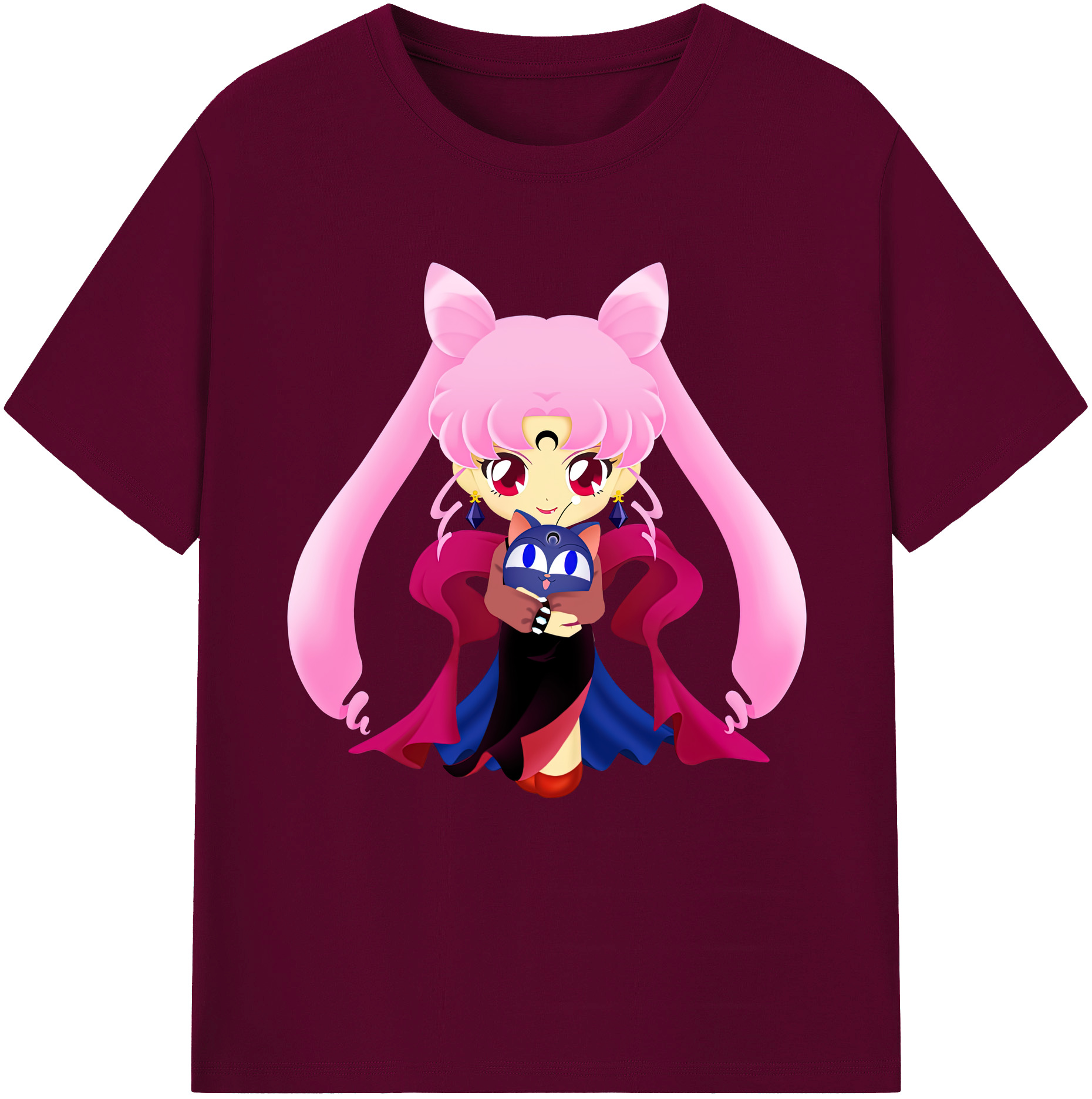 （画像用） 美少女戦士セーラームーン ちびうさ Sailor Moon Chibiusa Tsukino Usagi Small Lady Serenity レディースカジュアルプリントTシャツ（綿100％）